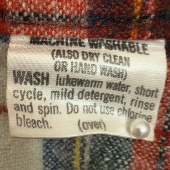 VTG Pendleton Mens M Shirt Virgin Wool Stewart Dress Tartan Plaid Loop Collar - Picture 10 of 12